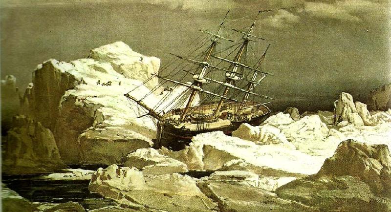 unknow artist robert mcclures skepp investigator sitter fast i isen norr om bankon China oil painting art